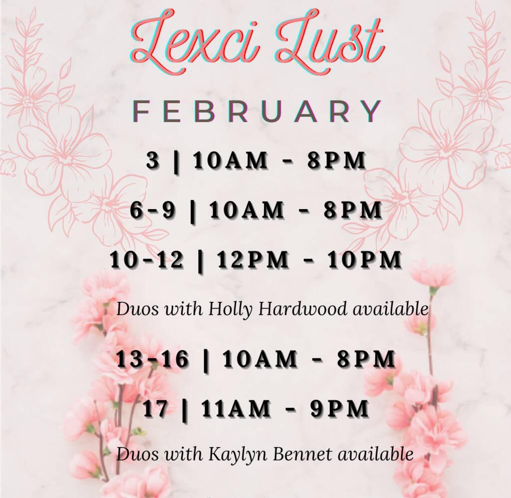 LEXCI LUST | BOOKING FEB 3RD