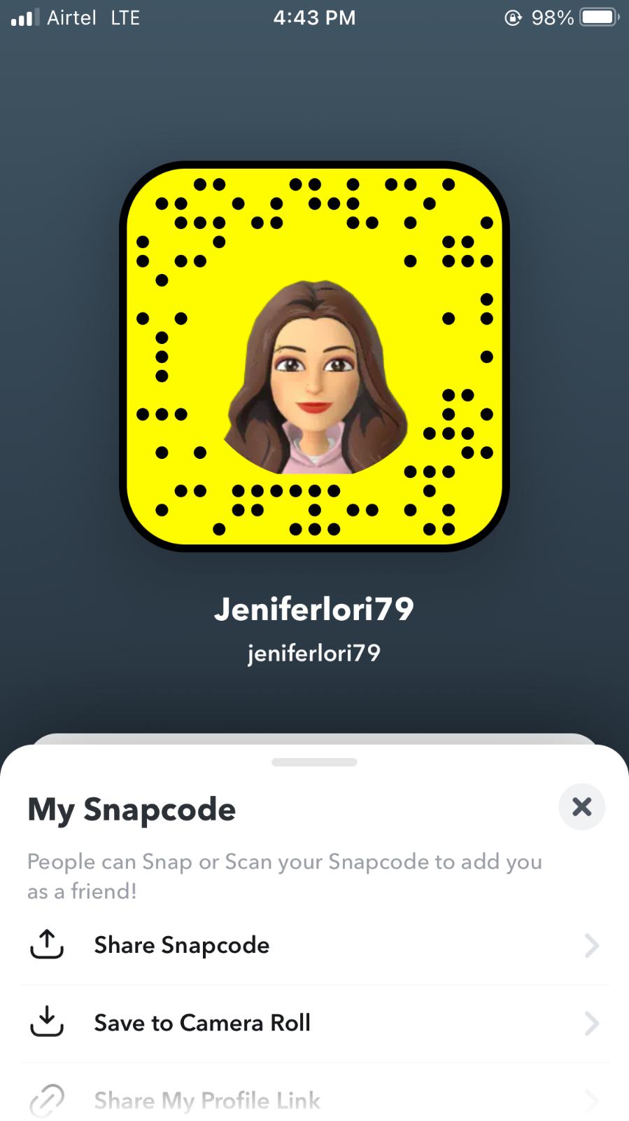 Add me up on Snapchat jeniferlori79 for hookups